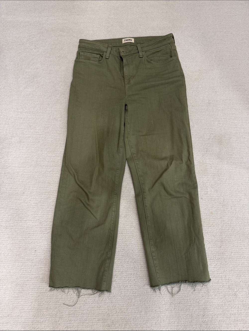 L’agence Olive Green cropped Wanda Jeans size 28